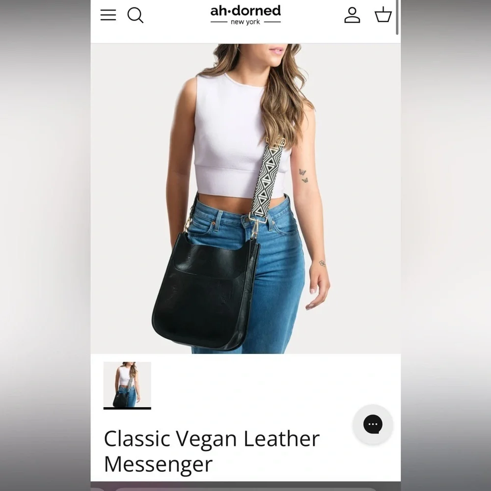 Pre loved vegan leather Ah-dorned messanger bag
